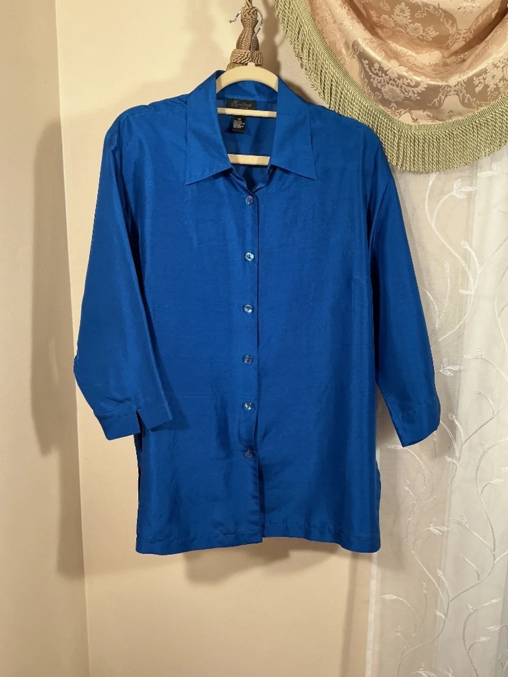 Karen Arnold Woman Silk tank & jacket set Sz 1X 3/4 sleeves Euro-Summer Vintage
